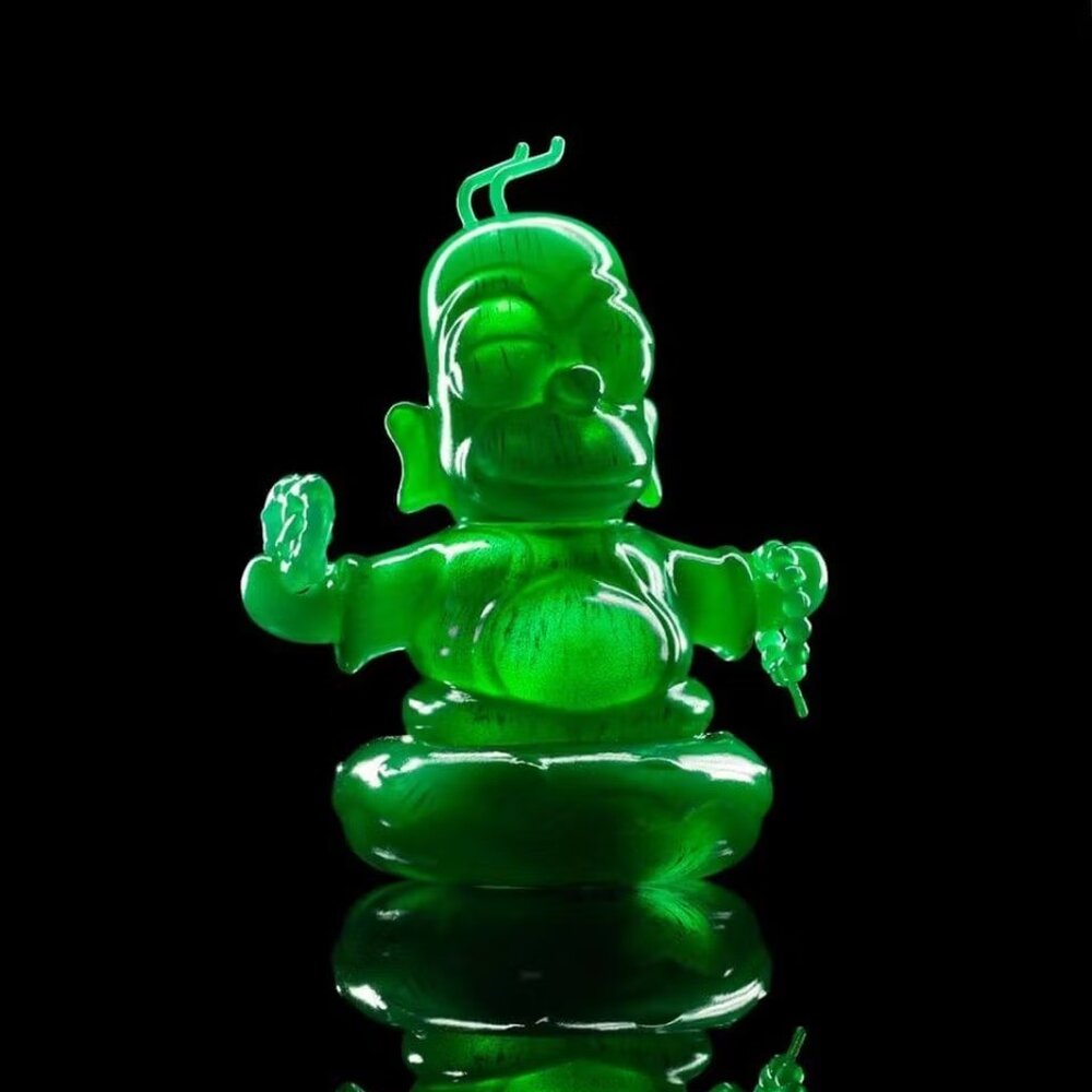 Kidrobot x Simpsons x IamRetro Exclusive  -   Jade Homer Buddha -  3 inch BNIB